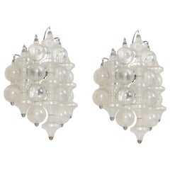 Vintage Large Pair of Large Seguso 'Tulipan' Sconces Wall Lights, Italy, 1960s