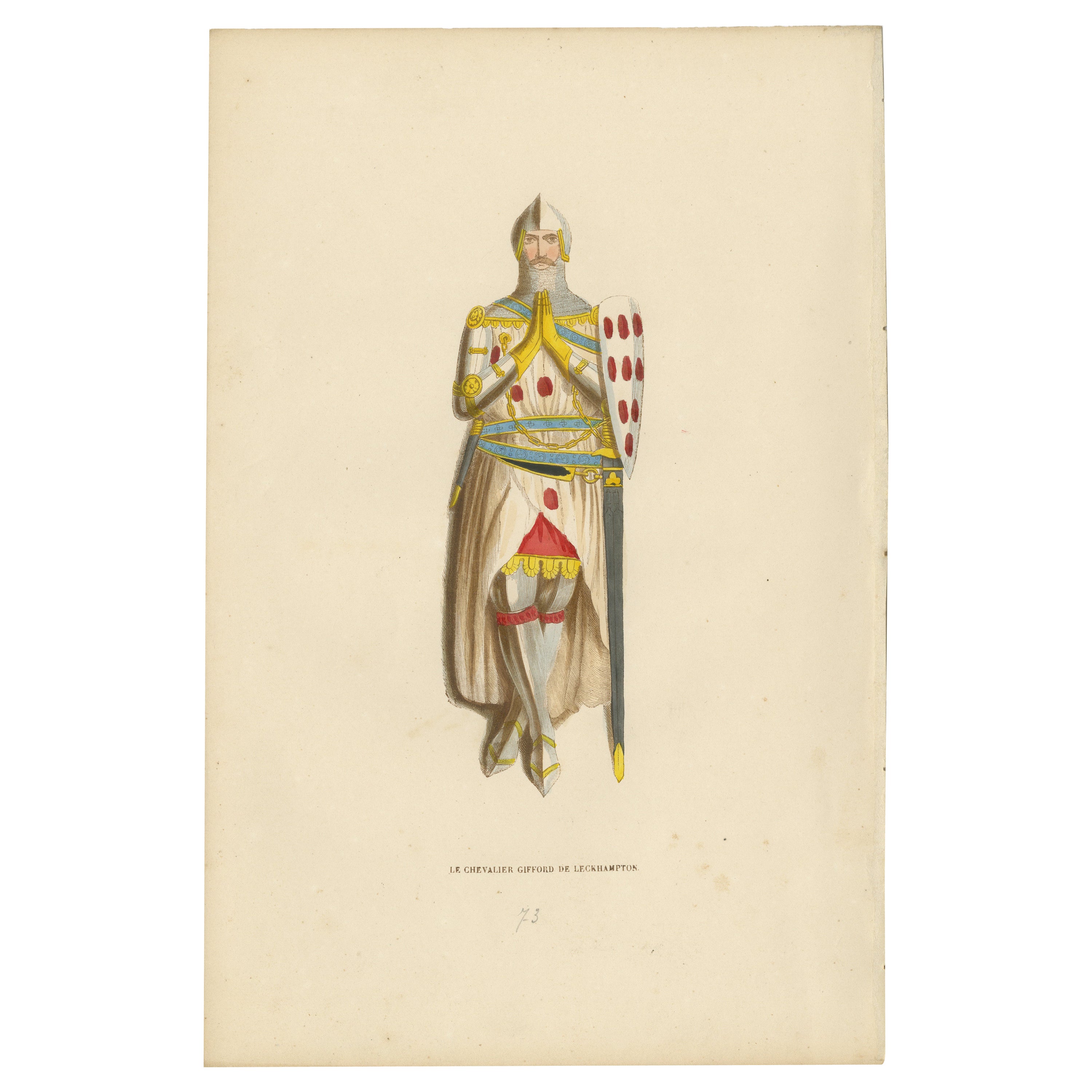 Engraving of Le Chevalier Gifford de Léchampton: The Gallant Knight, 1847 For Sale