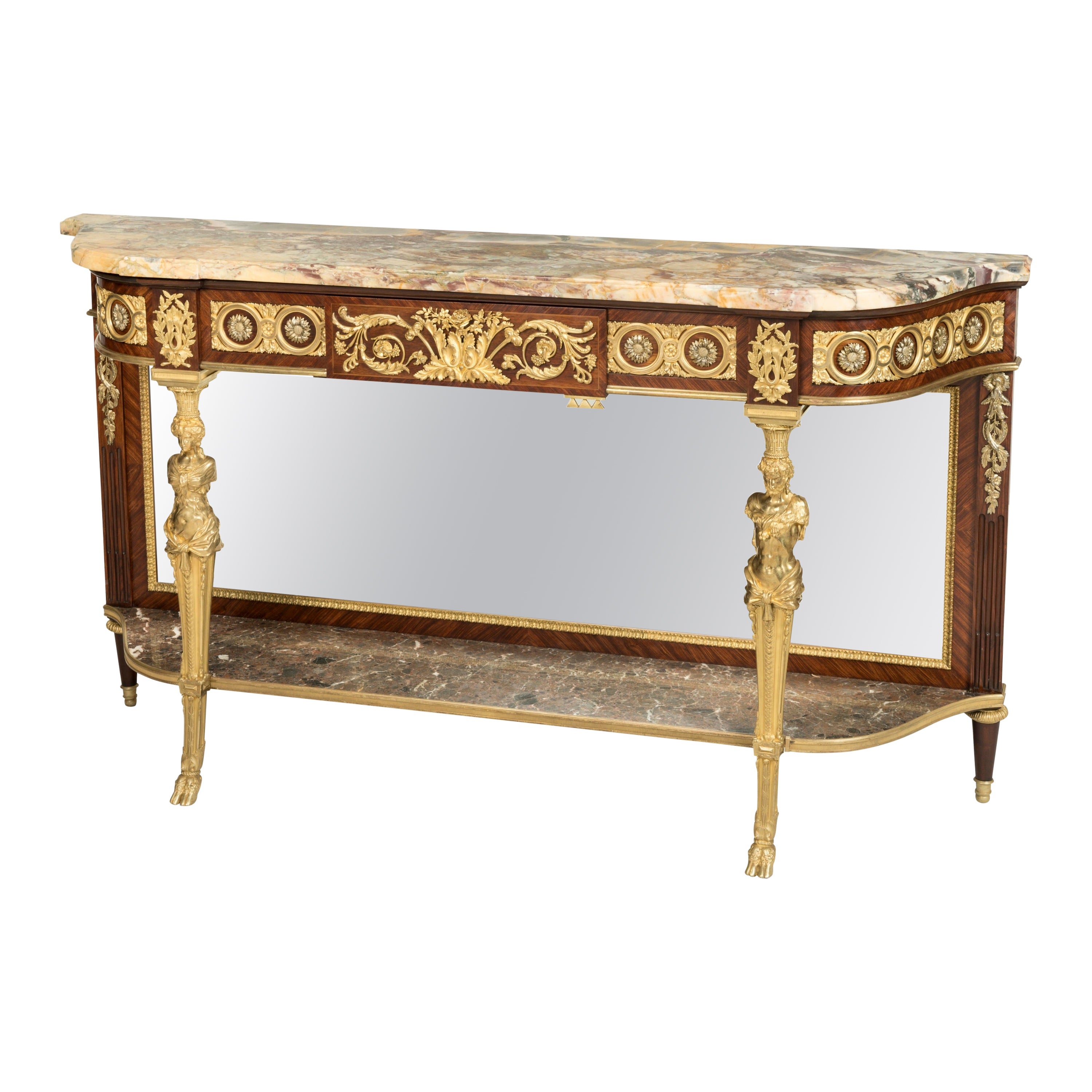 19th Century French Ormolu-Mounted Kingwood Console Table in the Louis XVI Style