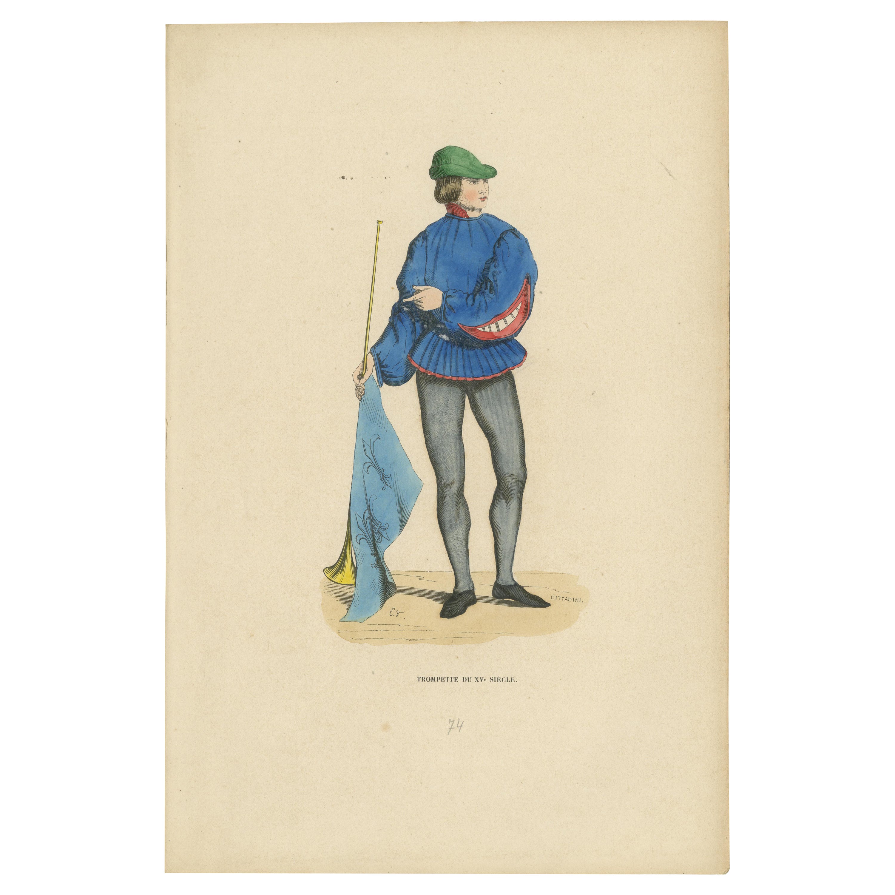 Renaissance Herald: The Messenger of News, Engraved, Colored and Published, 1847 For Sale