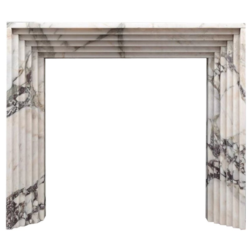 Hand Crafted Art Deco Style Marble Fireplace by Ryan and Smith For Sale
