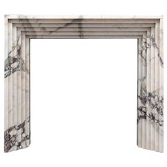 Hand Crafted Art Deco Style Marble Fireplace by Ryan and Smith