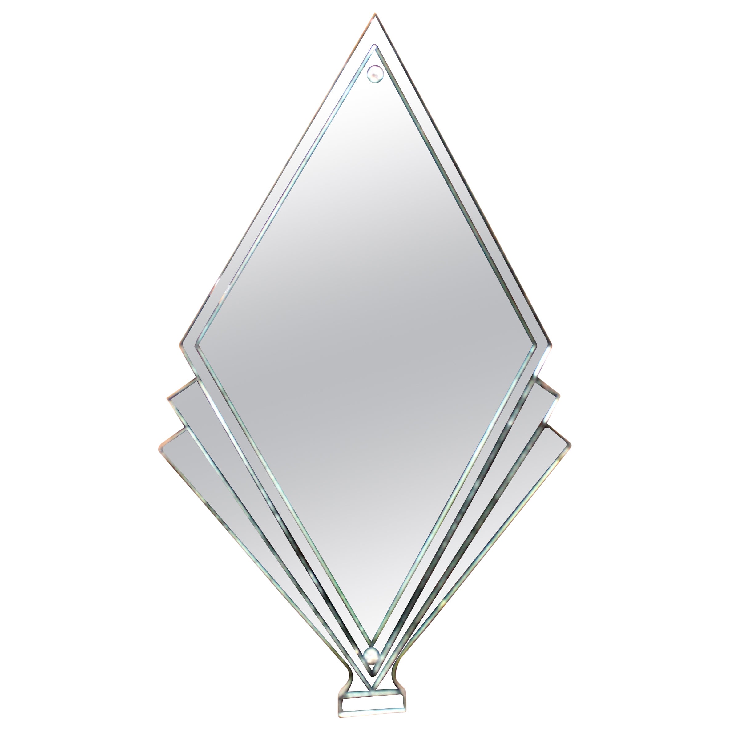 Amerikanischer Art Deco Diamond Shaped Mirror im Angebot