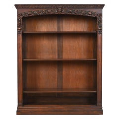 R.J. Horner Style Antique Victorian Renaissance Revival Walnut Bookcase