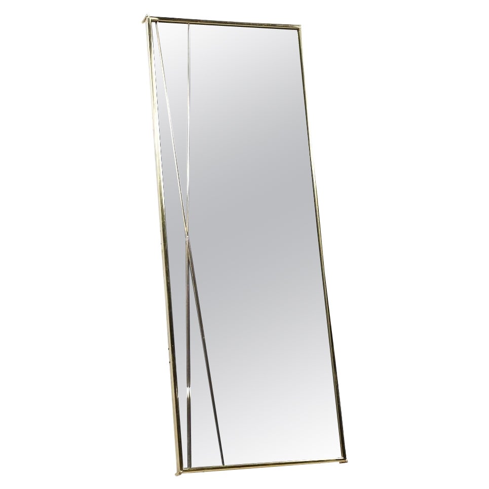 Paul McCobb for Calvin Mid Century Brass Framed Mirror (Miroir encadré en laiton)