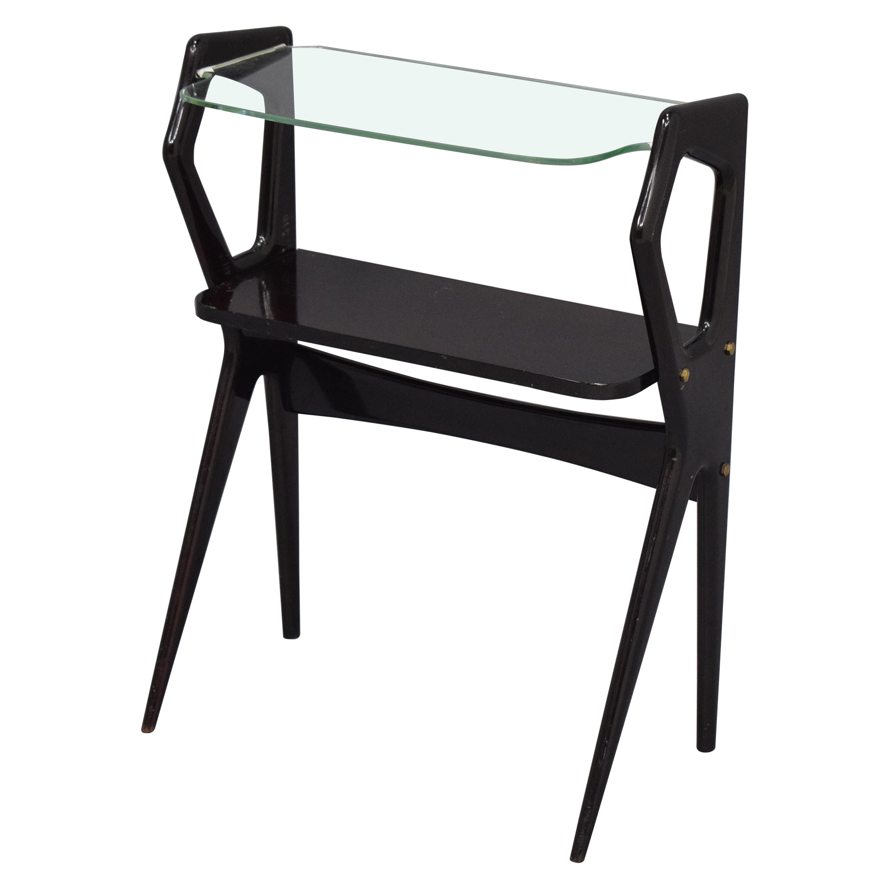 Modern Black Lacquer Occasional Table For Sale