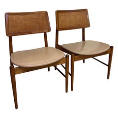 Vintage Danish Modern Style Pair of Rattan Chairs.