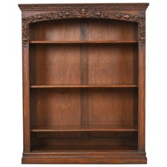 R.J. Horner Style Antique Victorian Renaissance Revival Walnut Bookcase