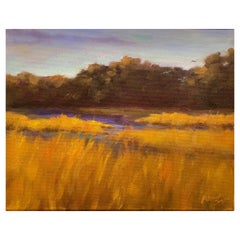 Framed Oil on Canvas "Late Afternoon Marsh" by Mary Segars