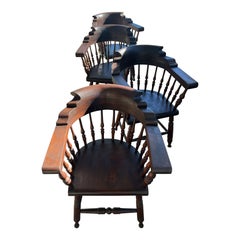 Antique 19Thc Walnut Captains Chairs From Maine