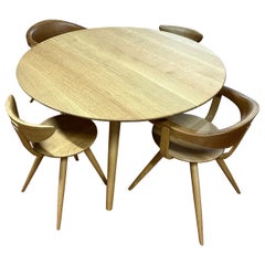 Table et chaises en chêne blanchi Sori Yonagi pour Hida réédition 2022