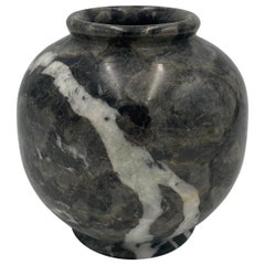 Black Marble Vase,  1980's 