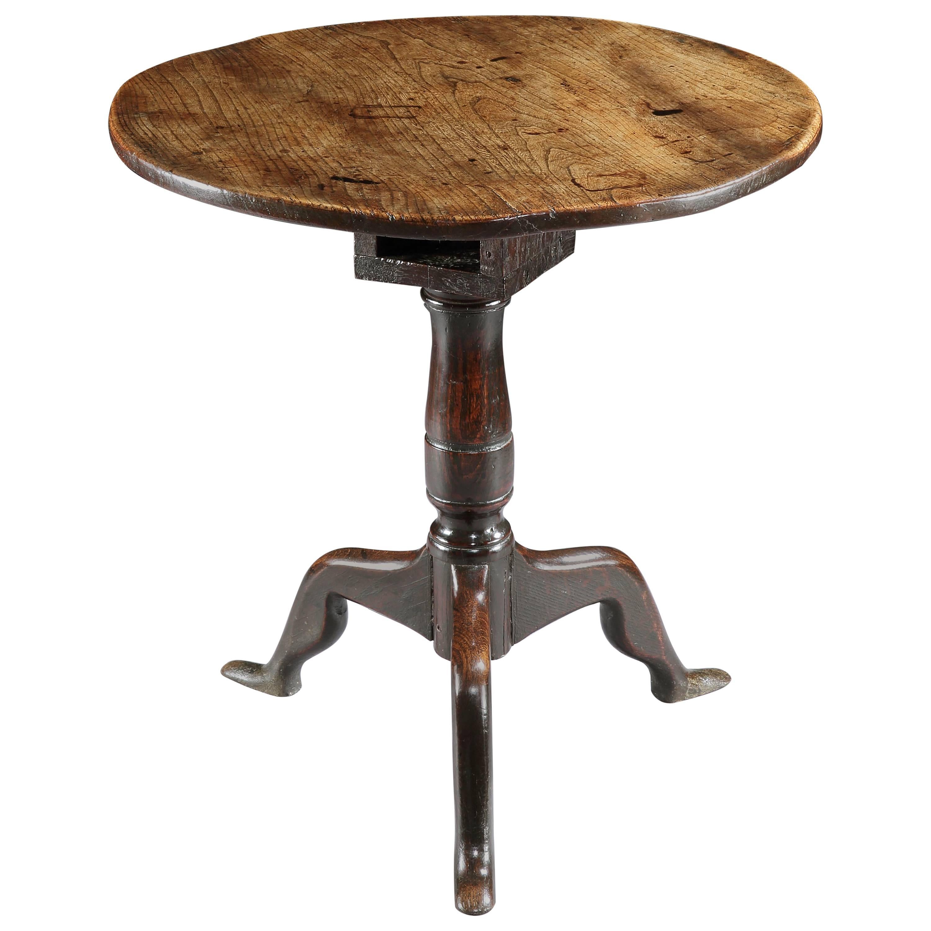 Exceptional Single Plank Tripod Wine Table For Sale