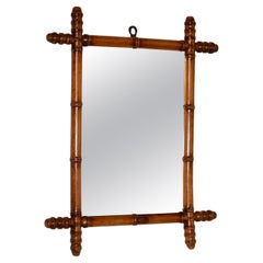 Antique Late 19th Century French Faux Bamboo Mirror