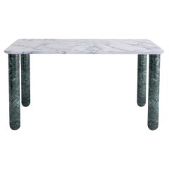 Table de salle à manger « Sunday » en marbre blanc et vert de taille moyenne, Jean-Baptiste Souletie