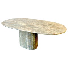 MCM Vintage 1970 Italian marble oval dining table 