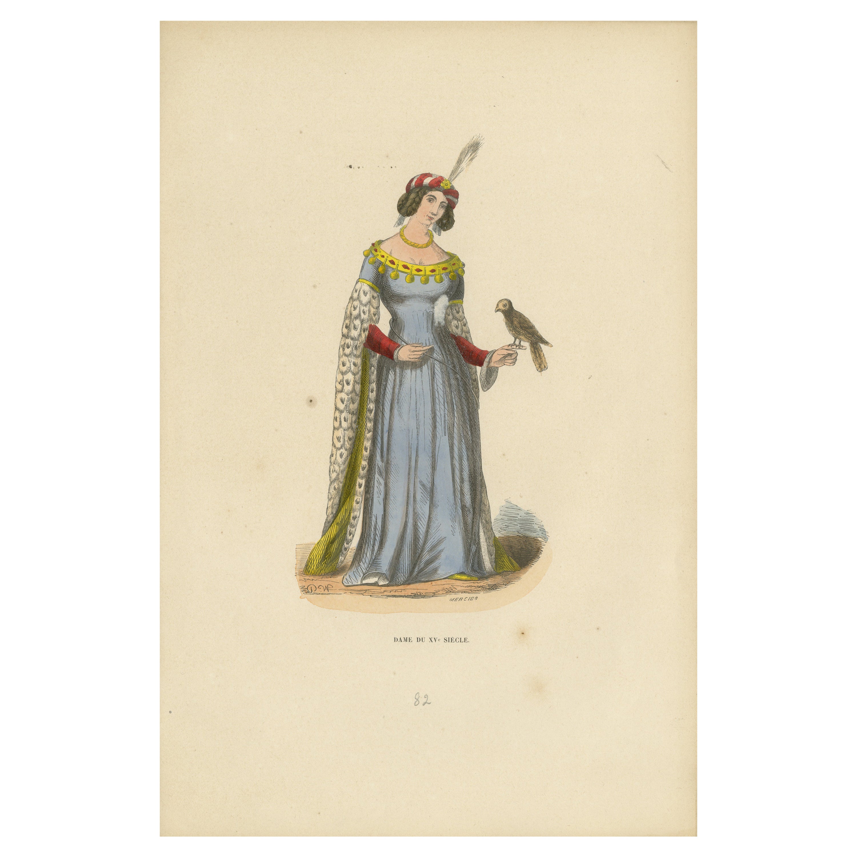 Noble Falconer: Lady of the 15th Century, 1847 For Sale