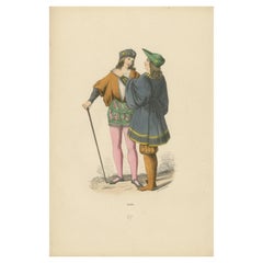 Confidants de la Cour : Les pages royales, colorées à la main et publiées en 1847 