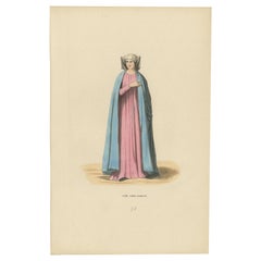 Nobile signora romana del Medioevo, colorata a mano e pubblicata nel 1847