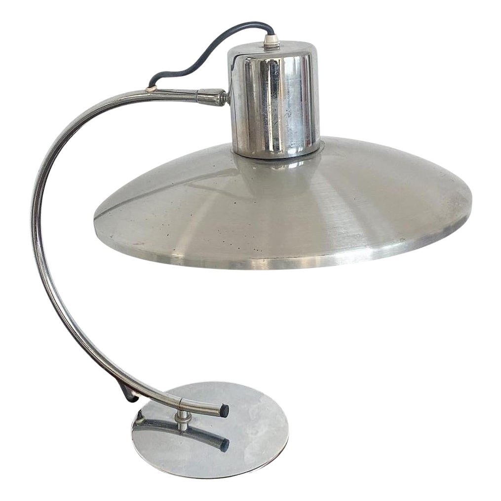 Mid-Century Aluminum Table Lamp, Sculptural and Decorative, Timeless Design For Sale