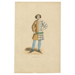 Used Elegant Renaissance Italian Youth Fashion, Published and Hand-Colored in 1847