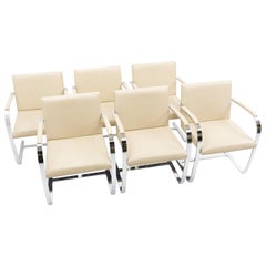 Mies van der Rohe, set of six BRNO Chairs for Knoll, 1990s