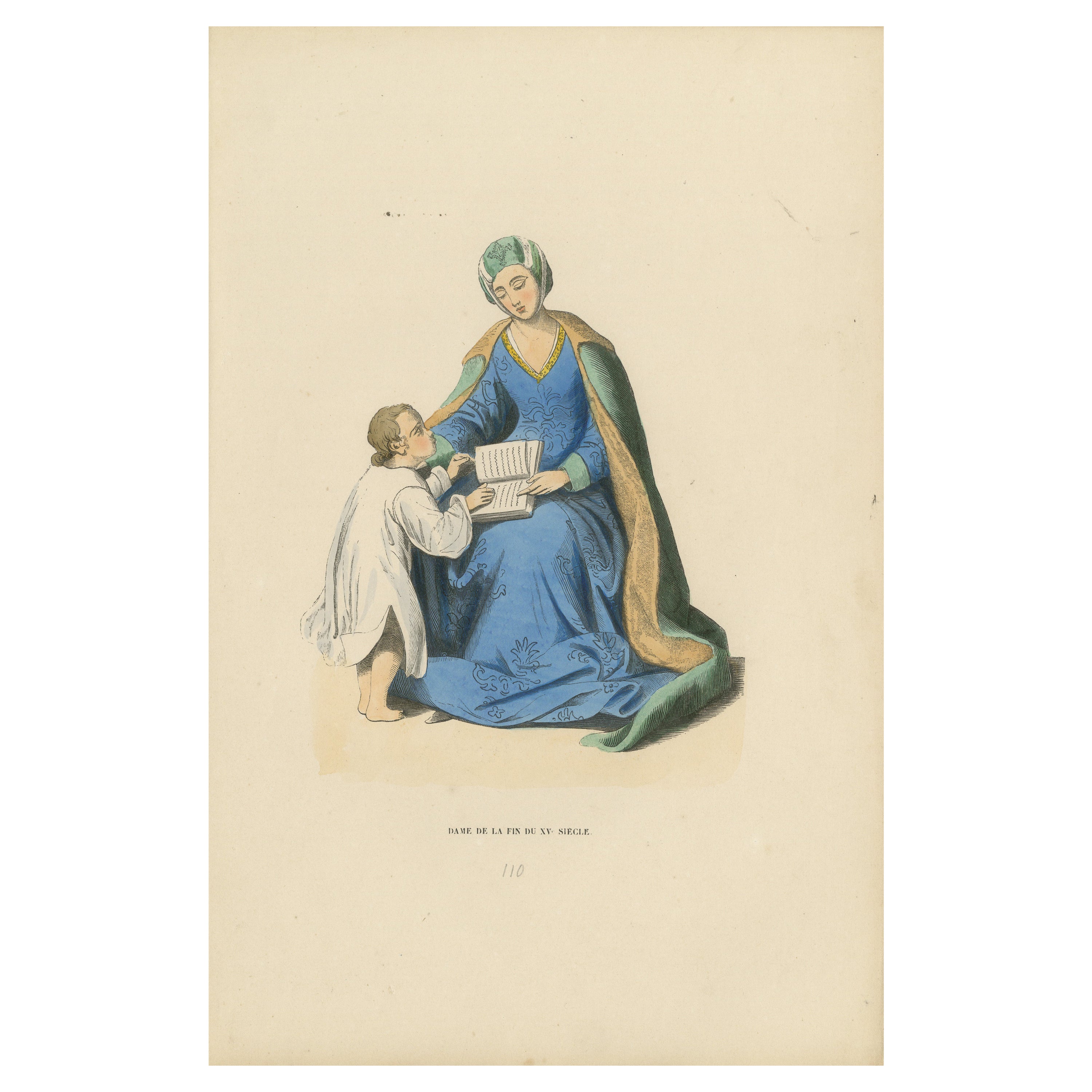 Mütterlicher Unterricht im 15. Jahrhundert: Eine Adlige unterrichtet ein Kind, 1847