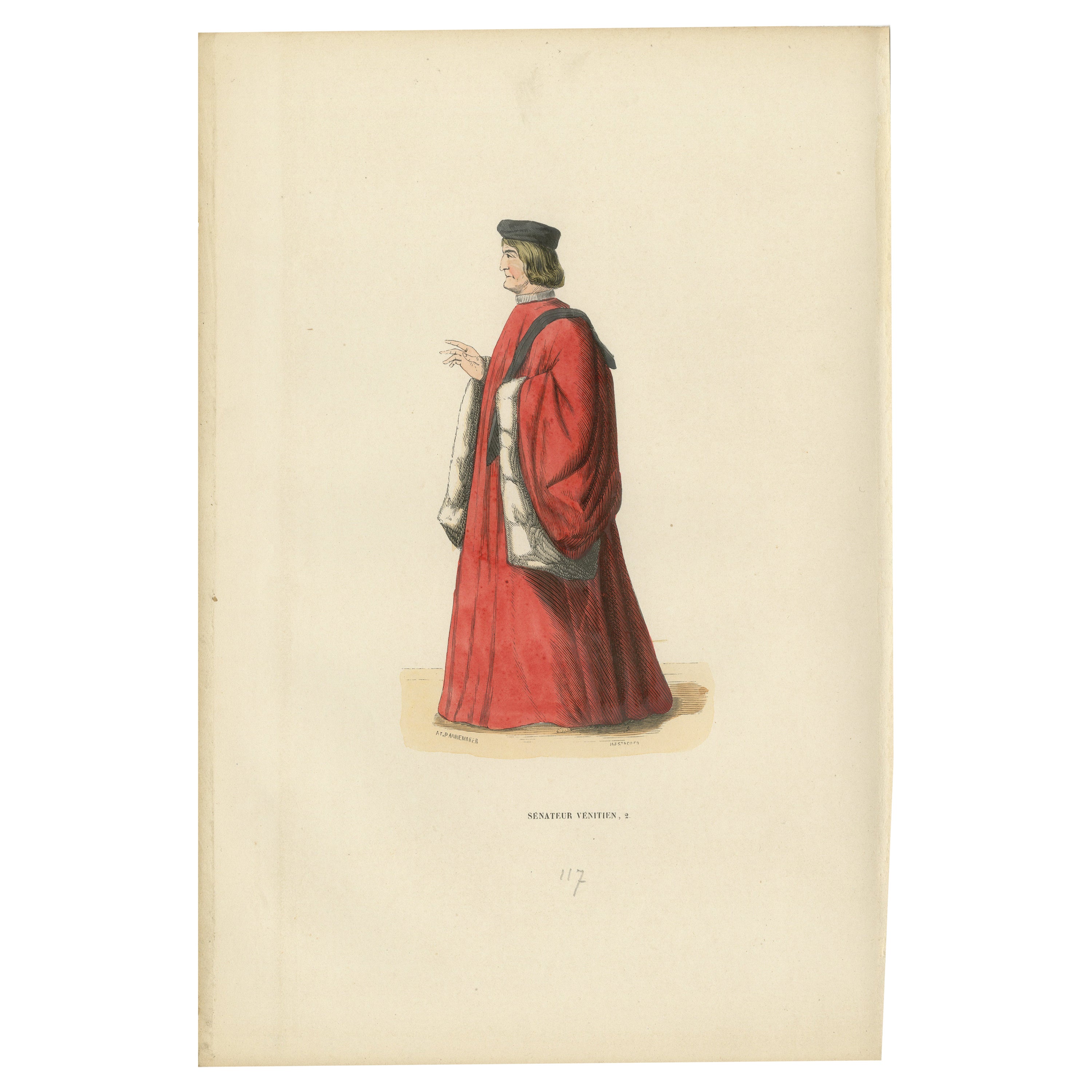 Eminent Venetian Senator in Traditional Robes: A Portrayal of Political Prestige For Sale