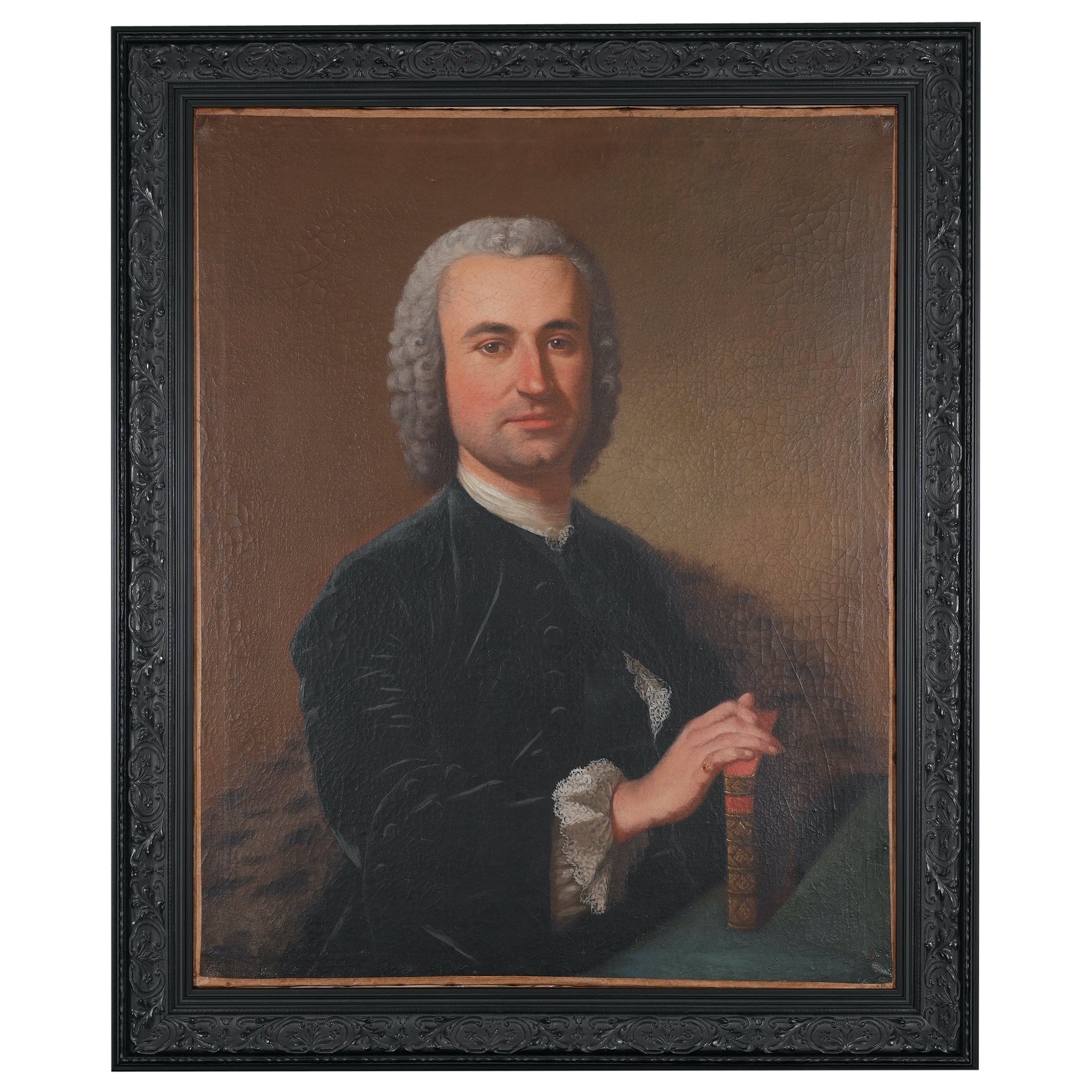 18th Century Oil Painting Portrait of Petrus Chevallier For Sale