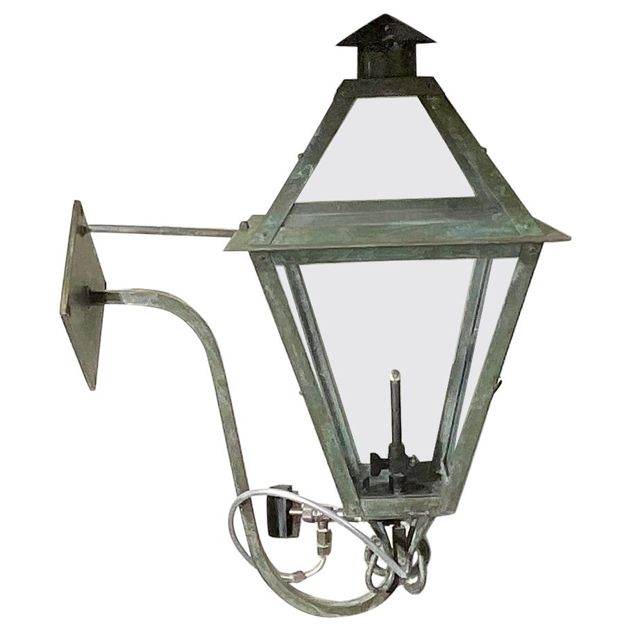 Single Gas Wall Hanging Copper Lantern For Sale