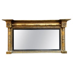 Antiker englischer Regency-Spiegel mit vergoldetem Obermantel 