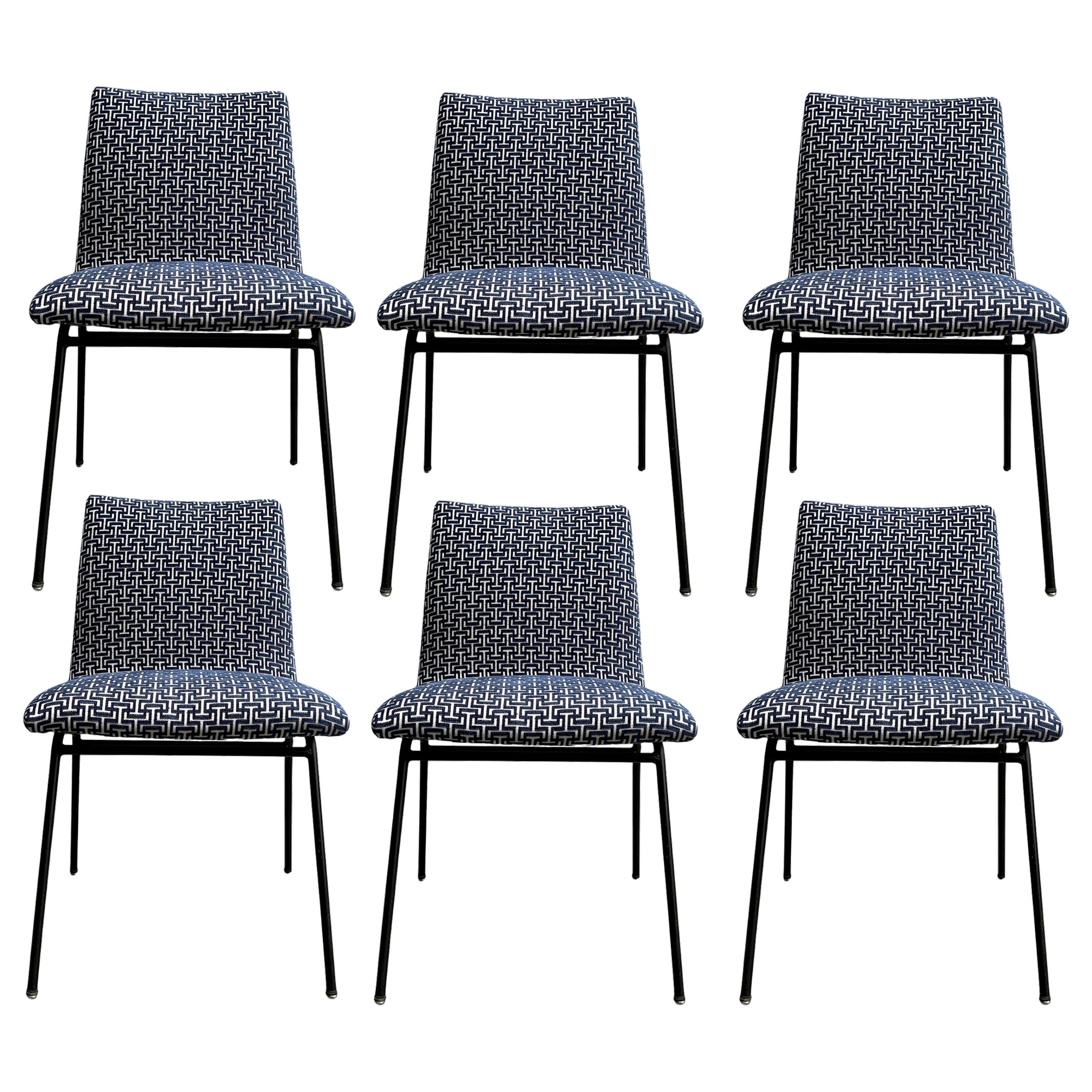 Six chairs model "CM145", by Pierre Paulin, Ed. Meubles TV, France, circa 1954 For Sale