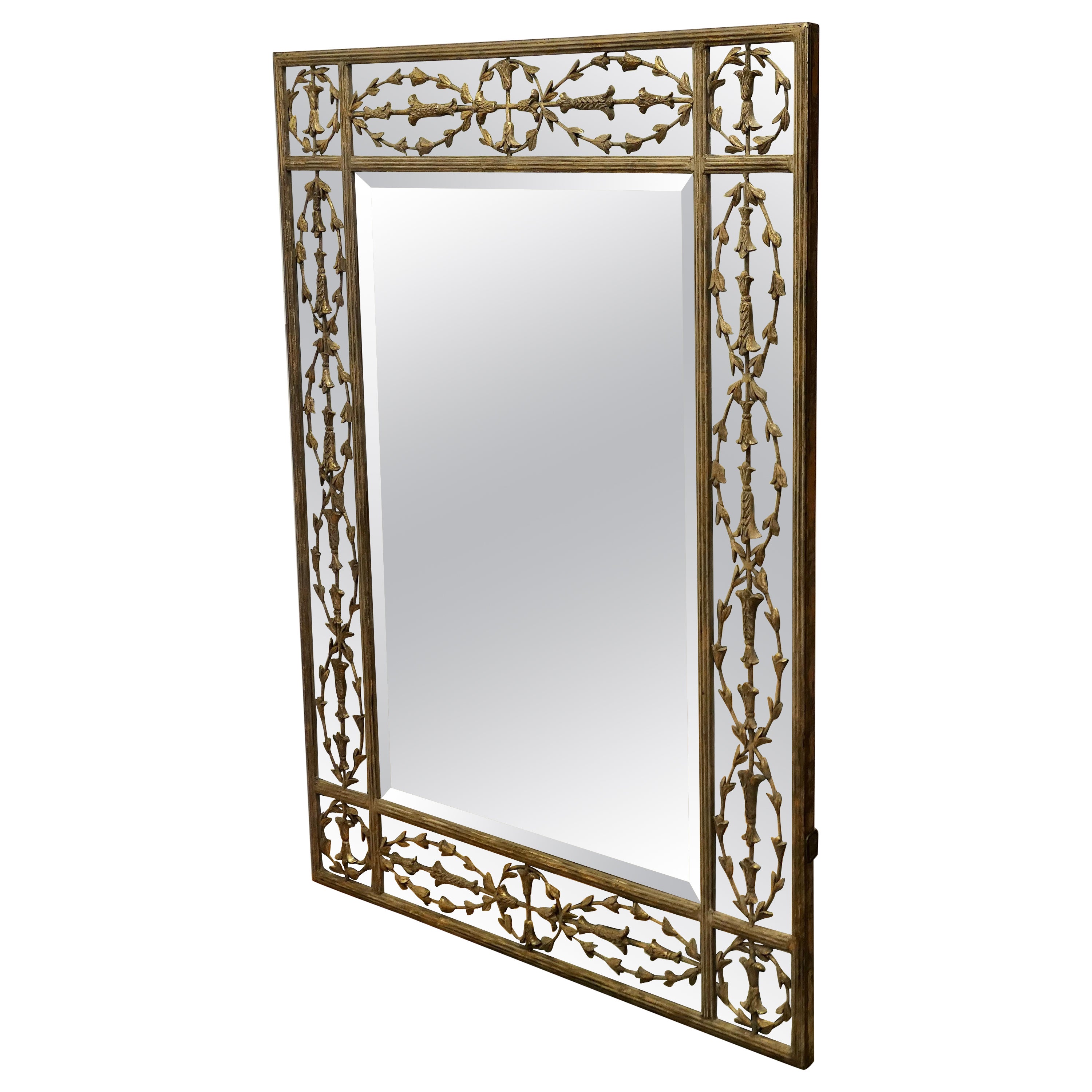 Large Decorative Gilt Wall Mirror    For Sale