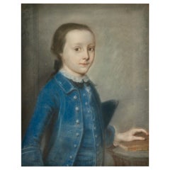 Vintage 18th Century Pastel of a Young boy