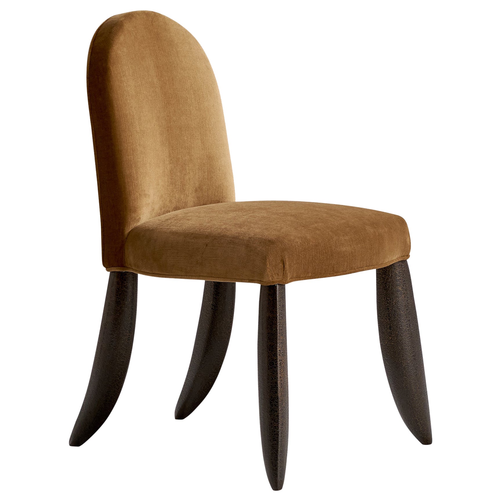 Wendell Castle, Side Chair, Mahogany, Velvet, USA, 1997 For Sale