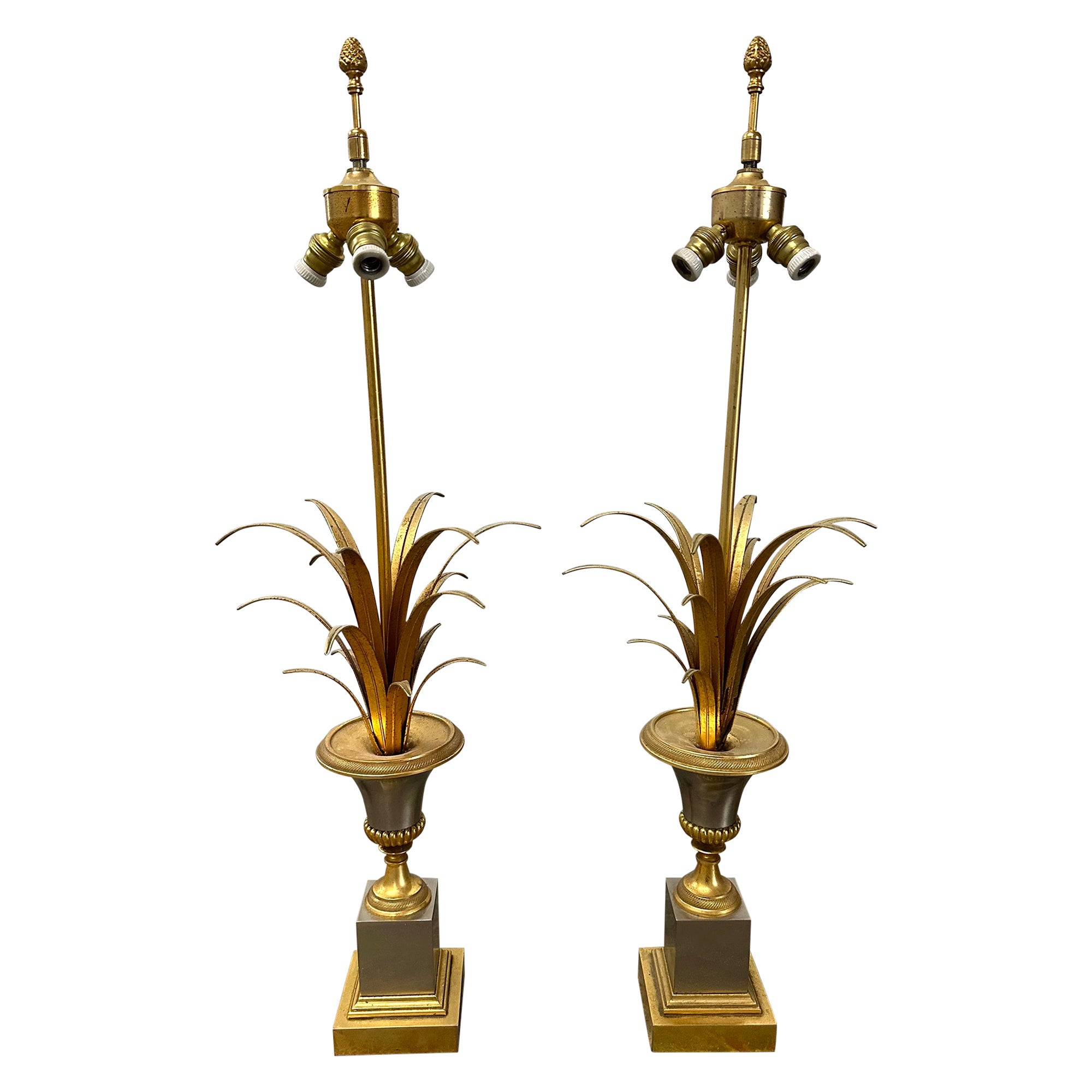Maison Charles, Pair of ‘Vase Roseaux’ Table Lamps For Sale