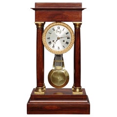 Rosewood Portico Regulator Mantel Clock