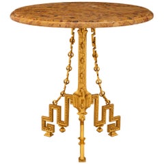 Französisch 19. Jahrhundert Louis XVI St. Ormolu und Marmor Guéridon Beistelltisch