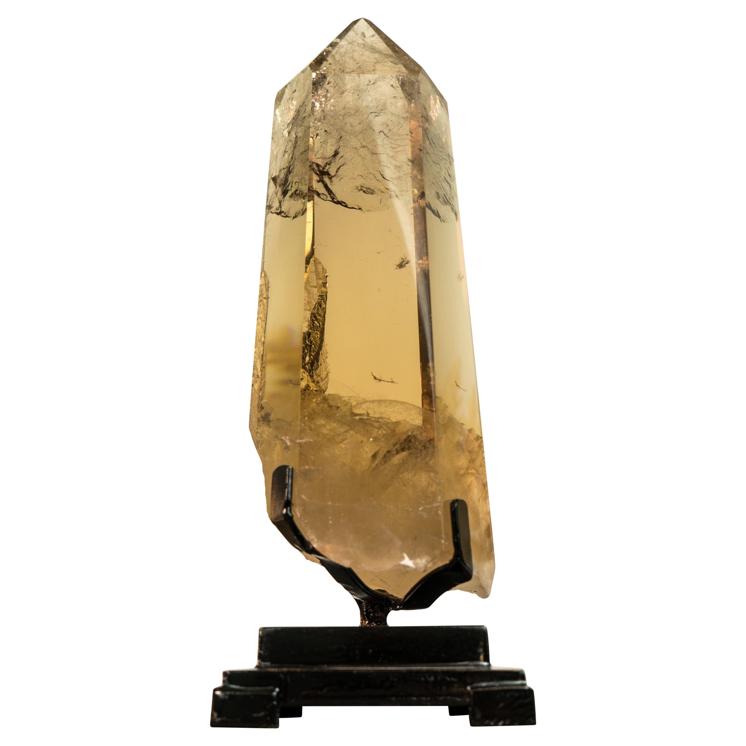 AAA Water Clear Honey Orange Citrine, A Natural, Raw, and Large Citrine Tower