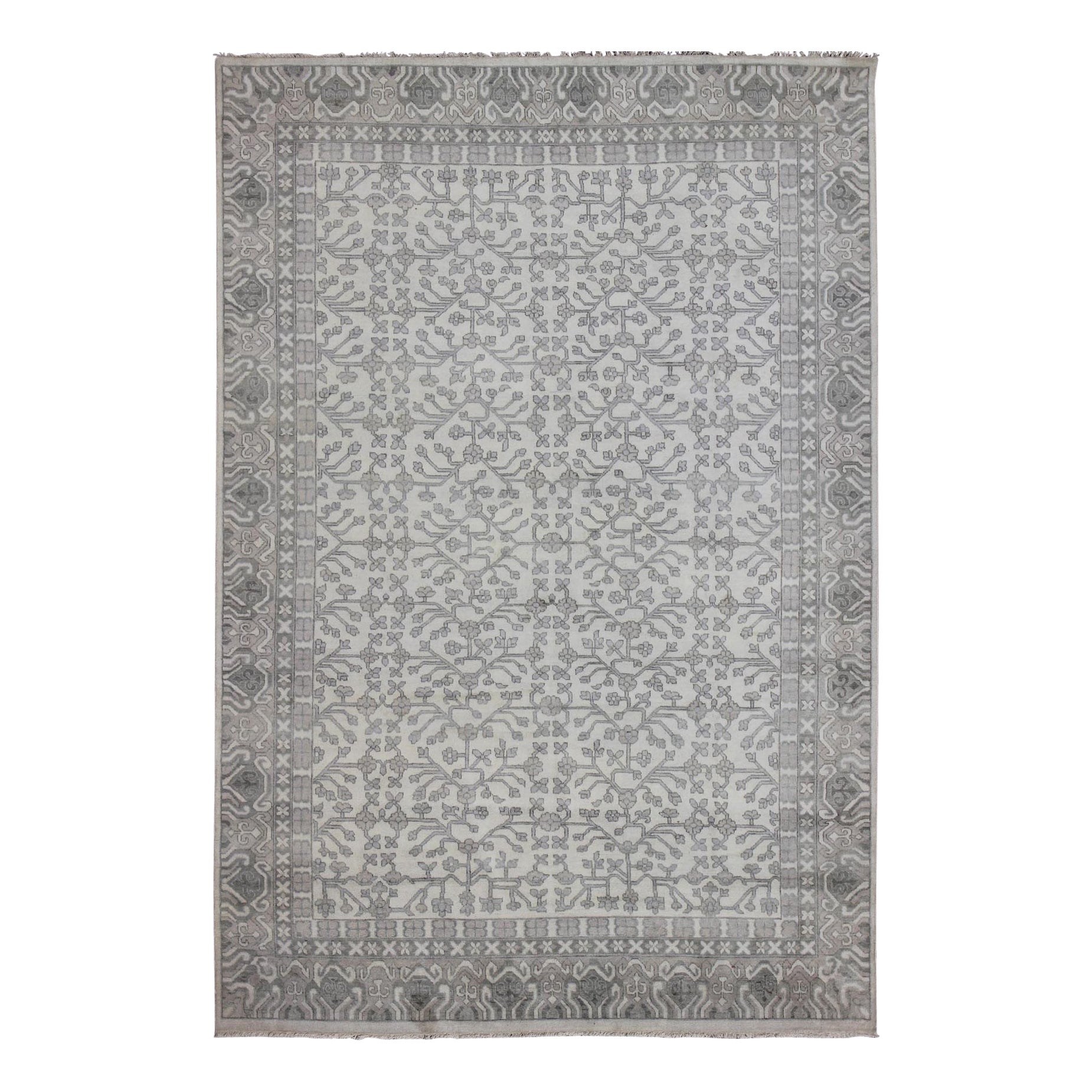 Hand-Knotted Khotan Rug by Keivan Woven Arts in Wool With All-Over Design For Sale