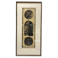 Vintage Shozo Komatsu Signed Limited Edition Japanese Abstract Expressionism Etching