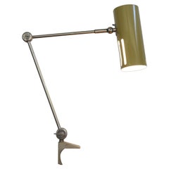 Retro Italian Stilnovo Midcentury Modern Metal Clamp Table Lamp 1950s