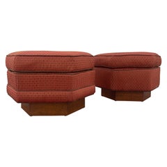 Retro Mid Century Modern Custom Designed Ottomans