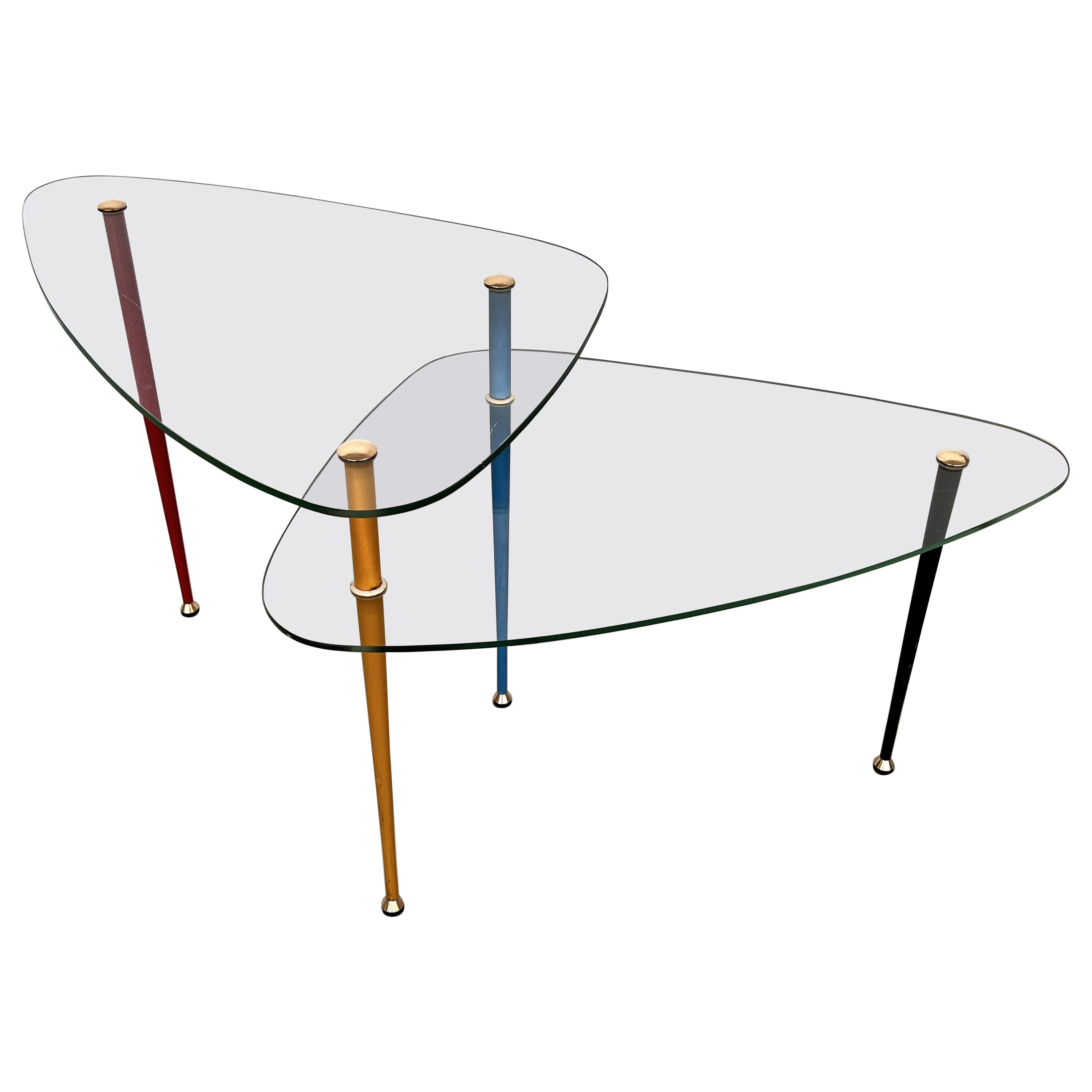 Italian "Arlecchino" Side Table in Glass by Edoardo Paoli for Vitrex, 1950s For Sale