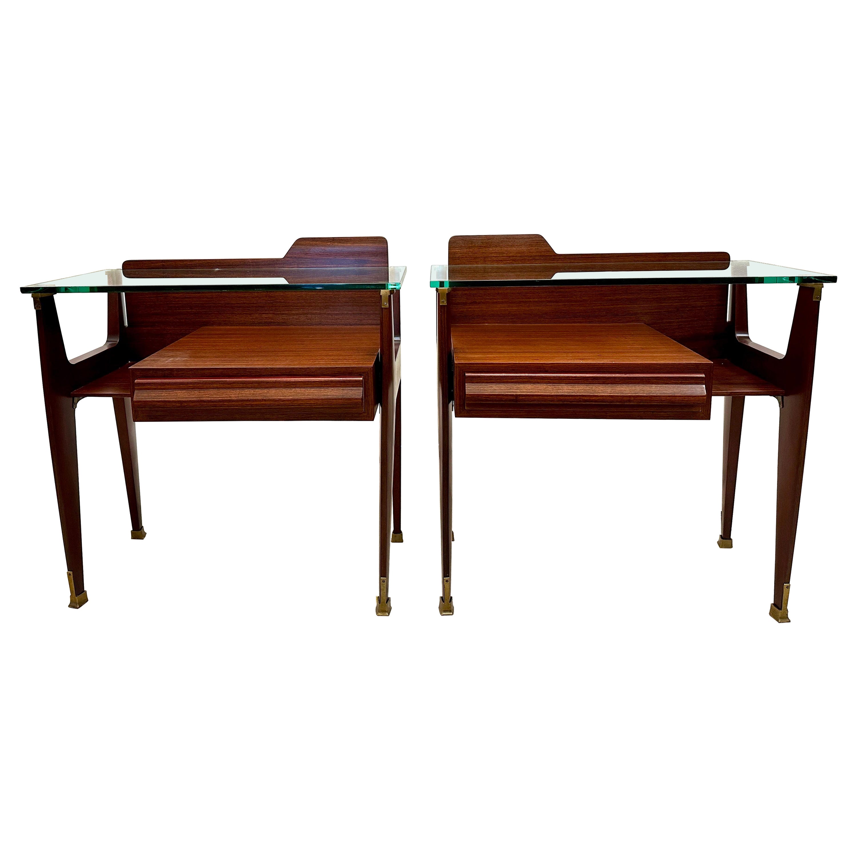 Mid-Century Italian Side-Tables/ Night Stands, PAIR