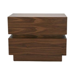 Large Walnut Stacked Box Nightstand by Lawson-Fenning