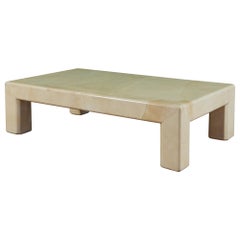 Karl Springer Rectangular Goatskin Lacquered Coffee Table