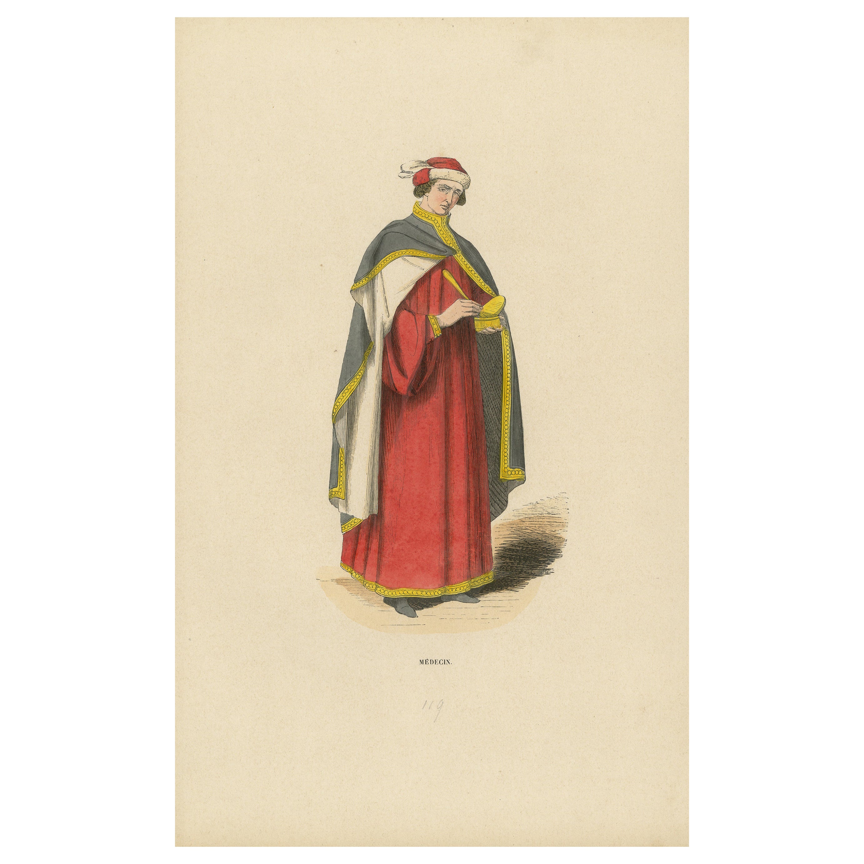 Attire of a Medieval Scholar: The Learned Physician of the Middle Ages, 1847 For Sale