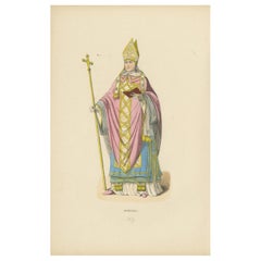 Ecclesiastical Splendor: The Archbishop's Regalia in a Lithograph of 1847