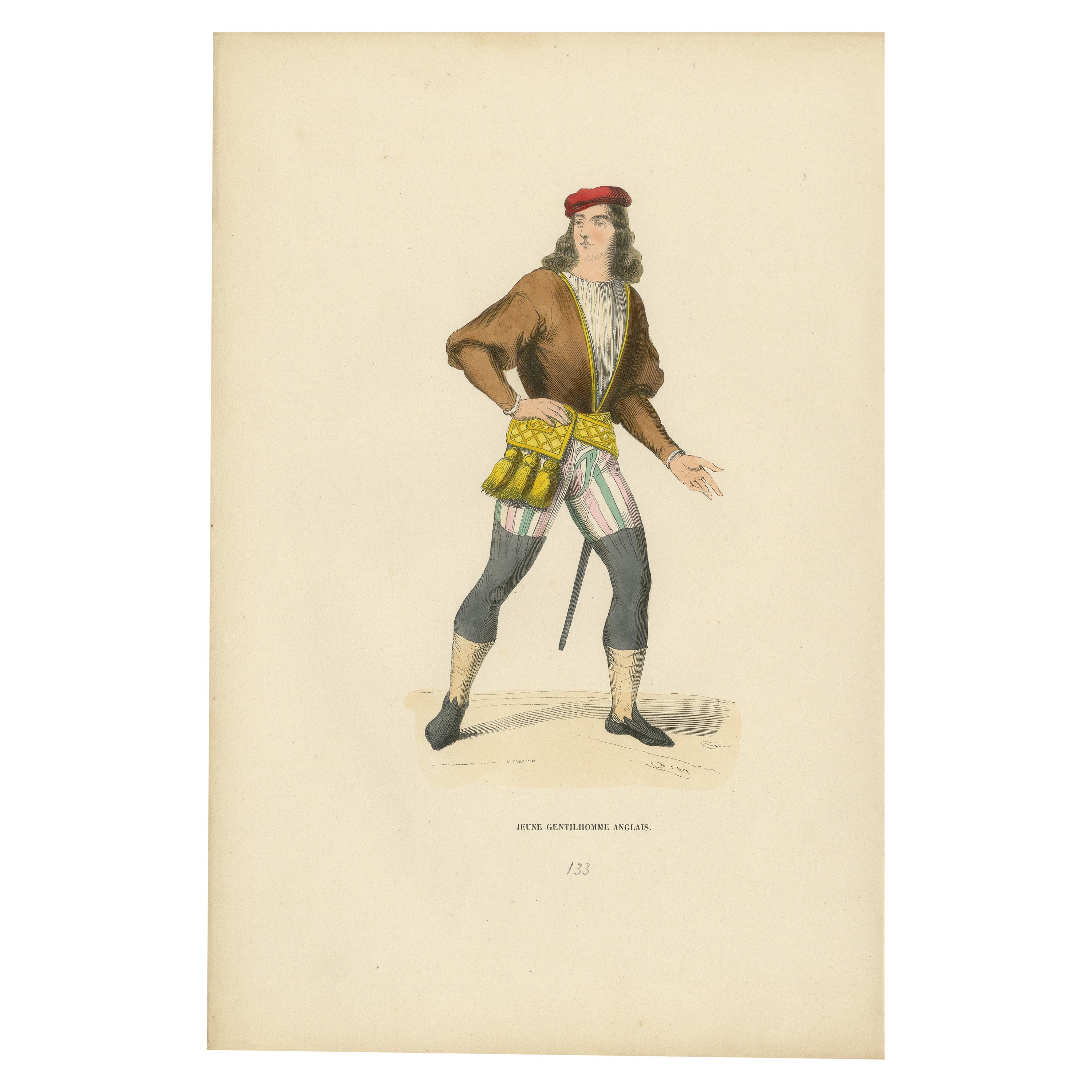Stilvoller Swagger: Ein junger englischer Gentleman im Mittelalter, veröffentlicht 1847